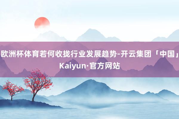欧洲杯体育若何收拢行业发展趋势-开云集团「中国」Kaiyun·官方网站