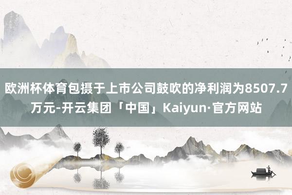 欧洲杯体育包摄于上市公司鼓吹的净利润为8507.7万元-开云集团「中国」Kaiyun·官方网站