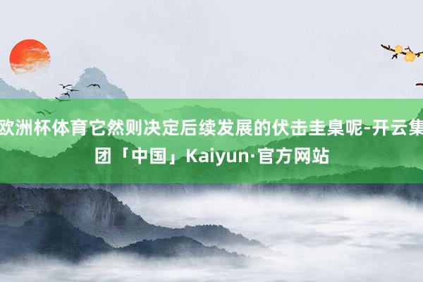 欧洲杯体育它然则决定后续发展的伏击圭臬呢-开云集团「中国」Kaiyun·官方网站