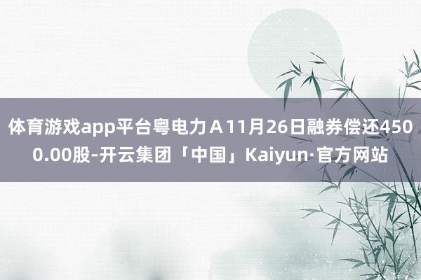 体育游戏app平台粤电力Ａ11月26日融券偿还4500.00股-开云集团「中国」Kaiyun·官方网站